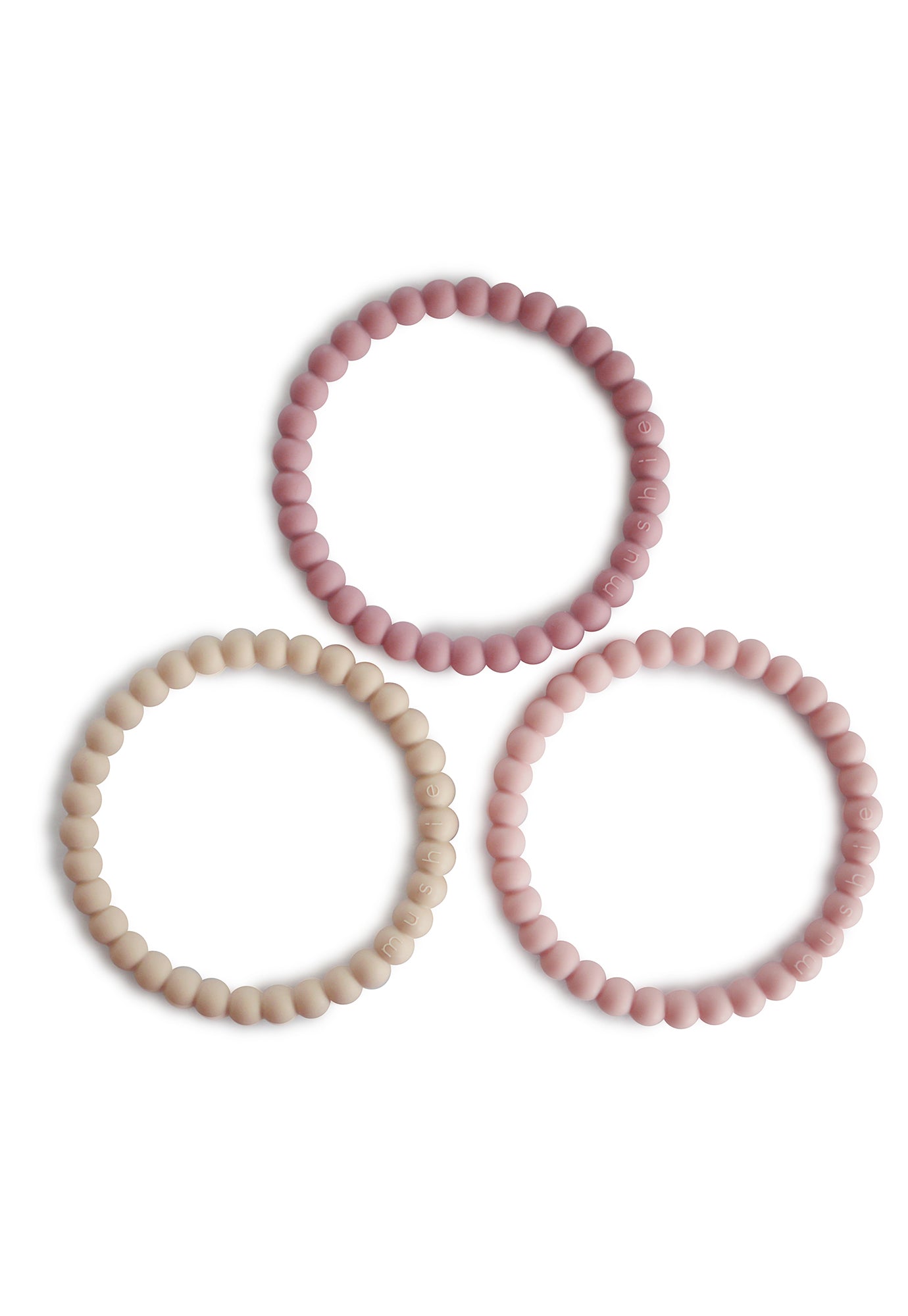 mushie - silicone pearl teether bracelets