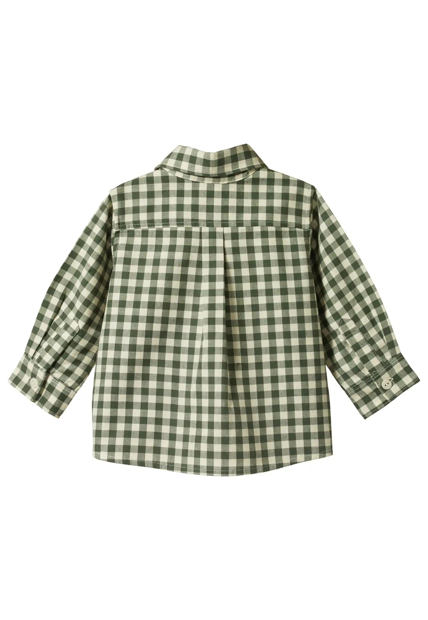 nature baby - ira button up - thyme check