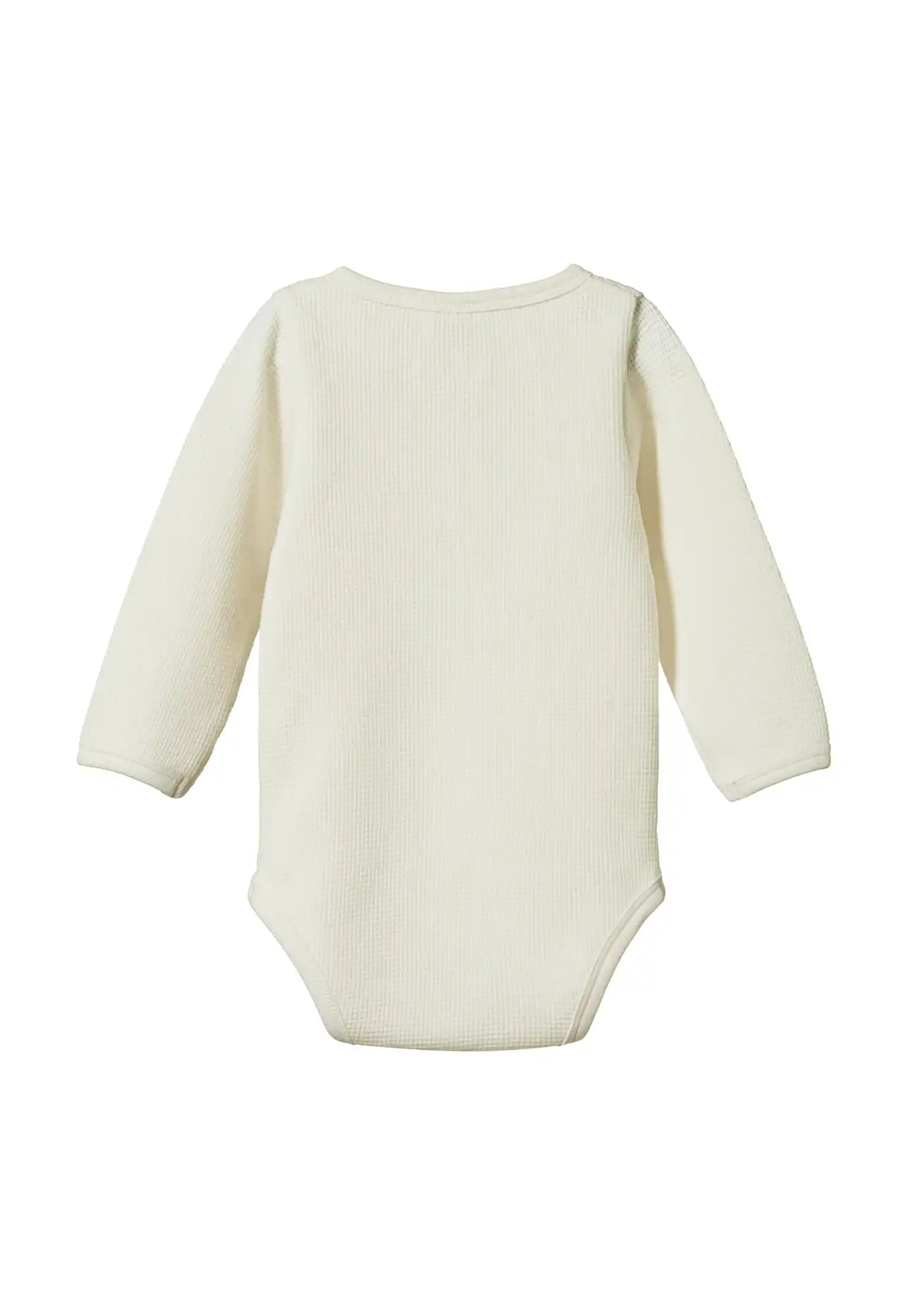 nature baby - henley waffle bodysuit - natural