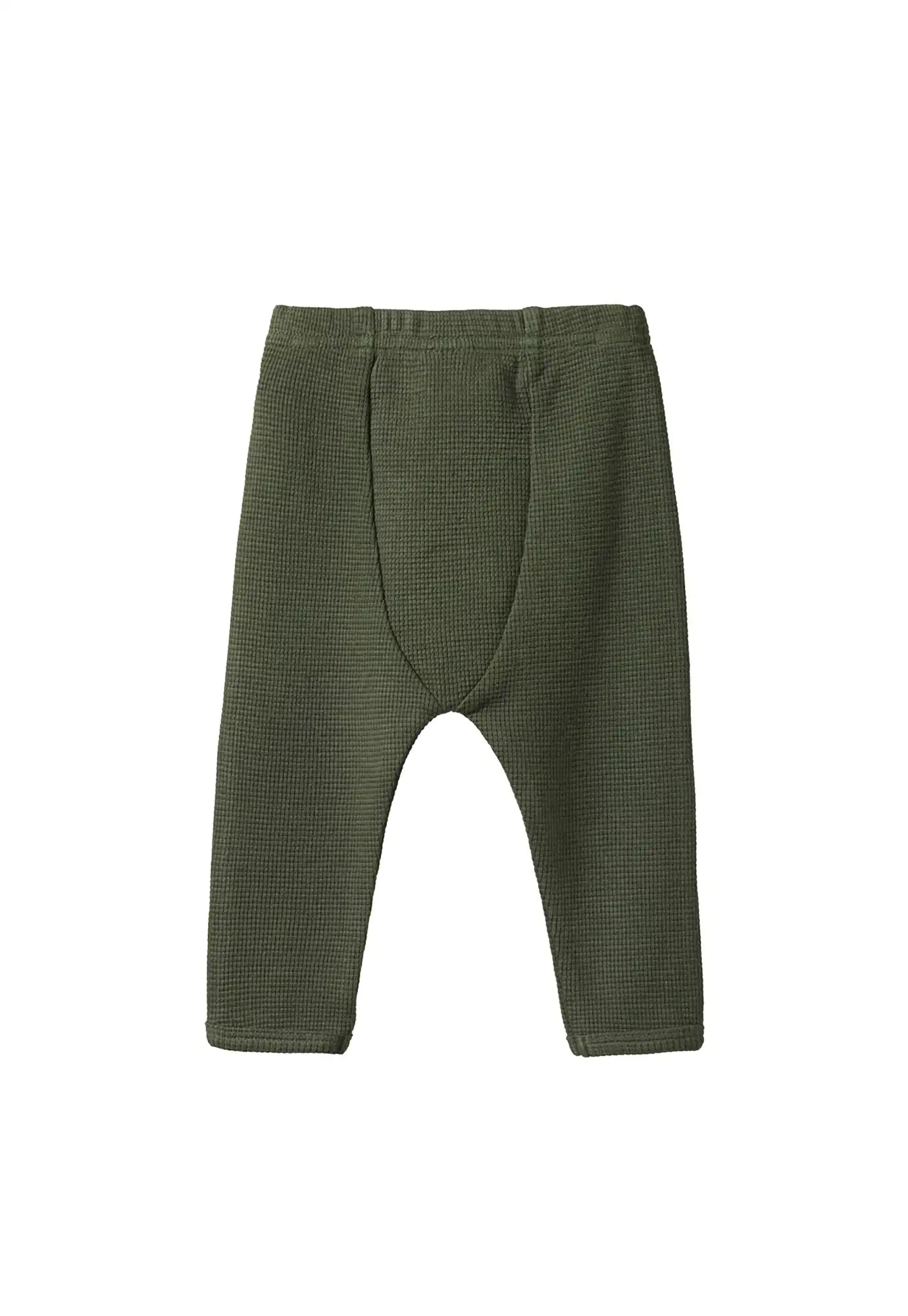 nature baby - selby waffle pants - thyme